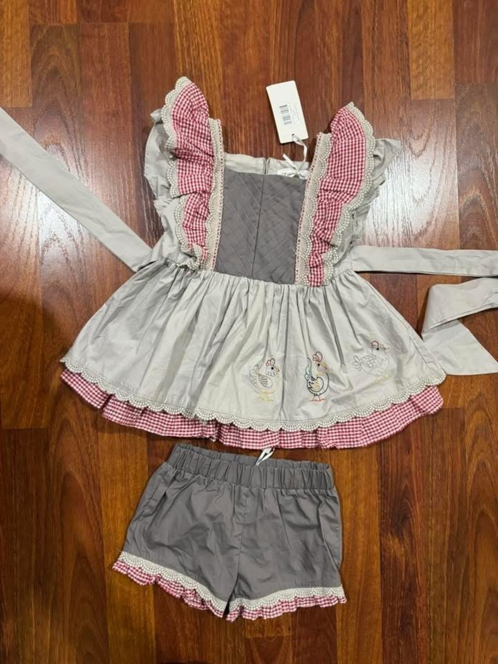 Evie's Closet OG Chicken Tunic Set Top & Bloomers Girls Size 2T NWT